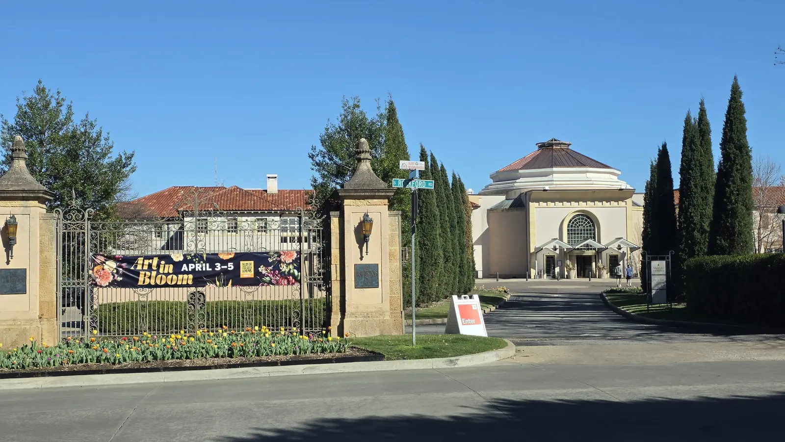 Historic Italianate villa and formal gardens at Philbrook Museum of Art in Tulsa