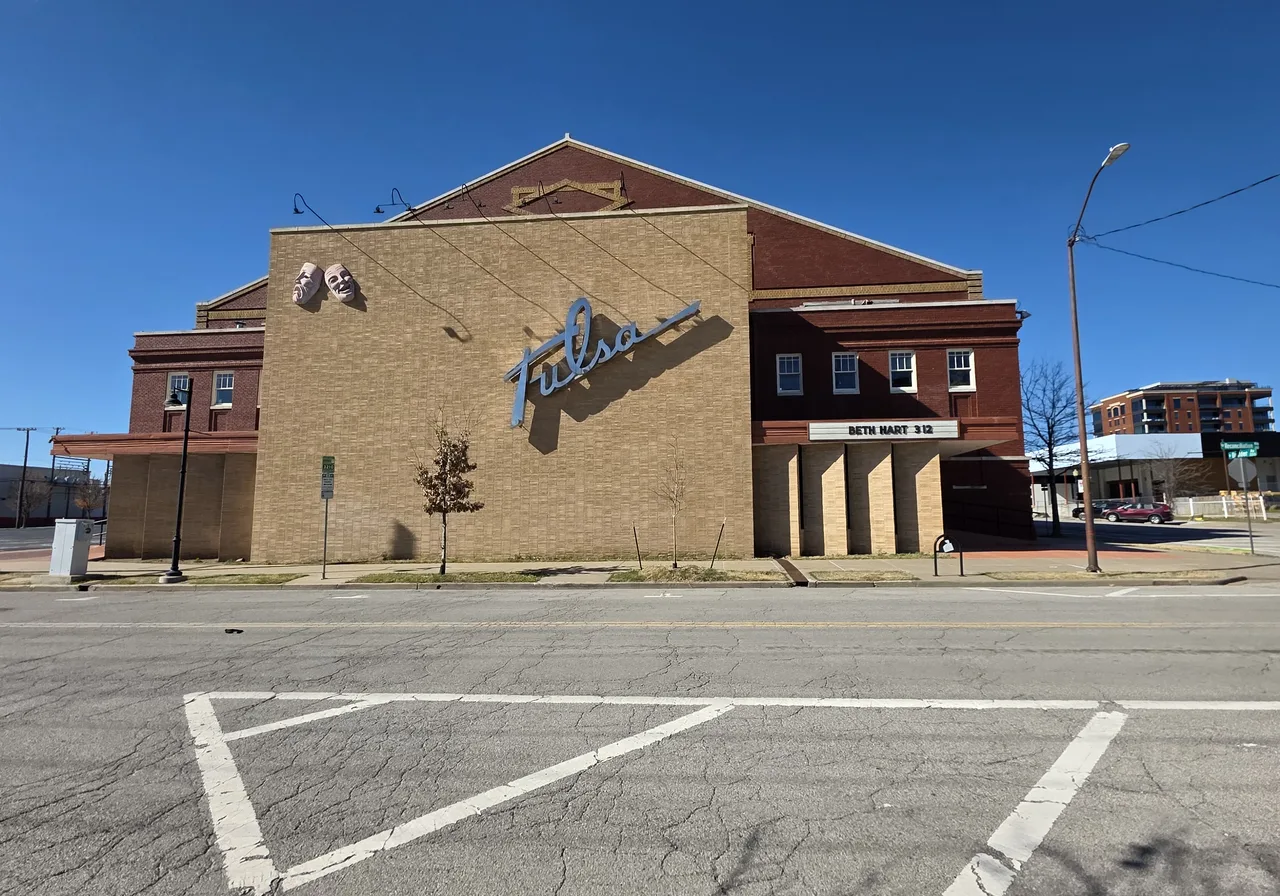 Marquee and facade of Tulsa Theater in downtown Tulsa