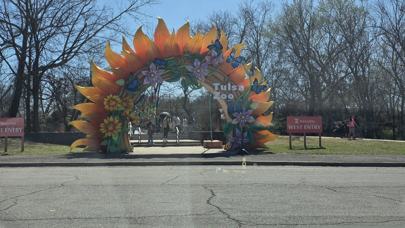 Spring floral arch at the Tulsa Zoo west entry in Tulsa